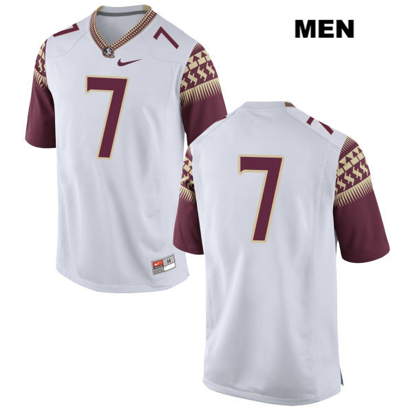 Men's NCAA Nike Florida State Seminoles #7 Ermon Lane College No Name White Stitched Authentic Football Jersey TPH2869KY